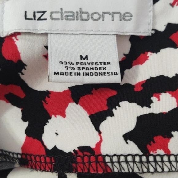 Liz Claiborn Black, Red and White 3/4 Sleeve Shift Dress - Picture 8 of 11